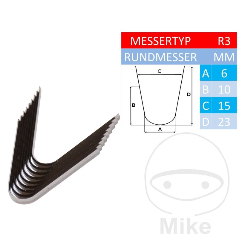 Cuchillo de perfil R 3 20 piezas | Herramientas | Motos Camaral