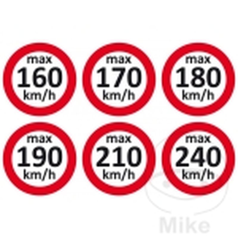 Pack 6 Pegatinas Velocidad 160-240KM/H BOXEN A | Motos Camaral