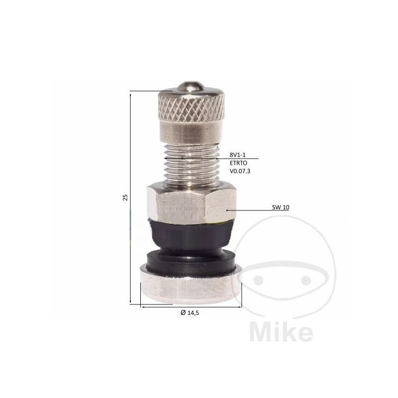 Válvula de Metal 8.3 mm 26 mm MS 521 | Motos Camaral
