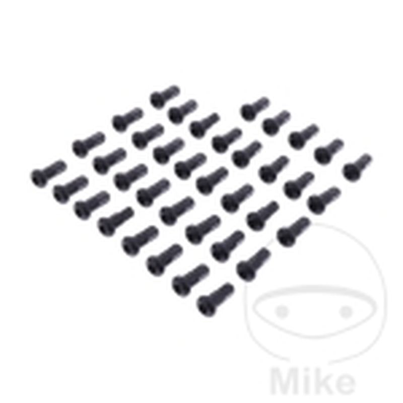 Juego 36 Prisioneros de Radios Traseros Aluminio Negro | Motos Camaral