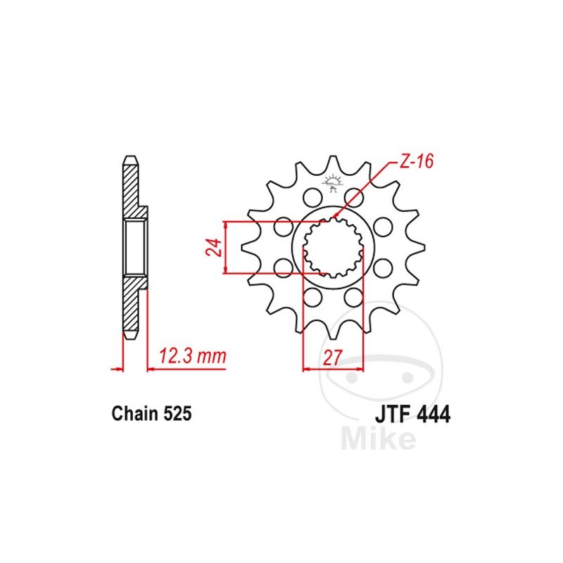 Piñón Racing 17D 525 Engranaje Fino 24/27mm | Motos Camaral