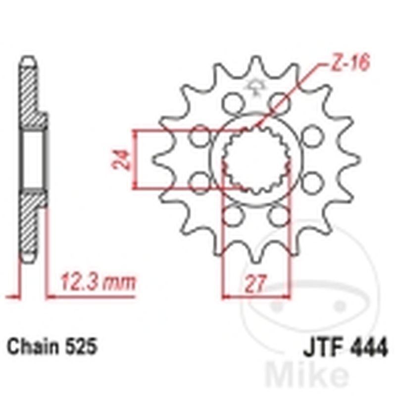 Piñón Racing 17D 525 Engranaje Fino 24/27mm | Motos Camaral