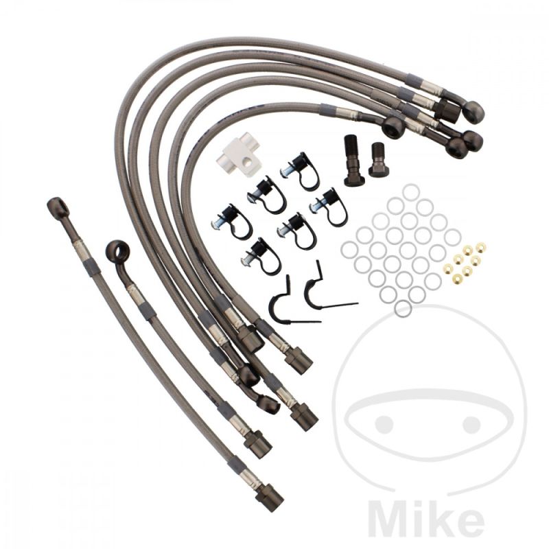 Kit Latiguillo de Freno Metálico 7 Piezas Antracita | Motos Camaral