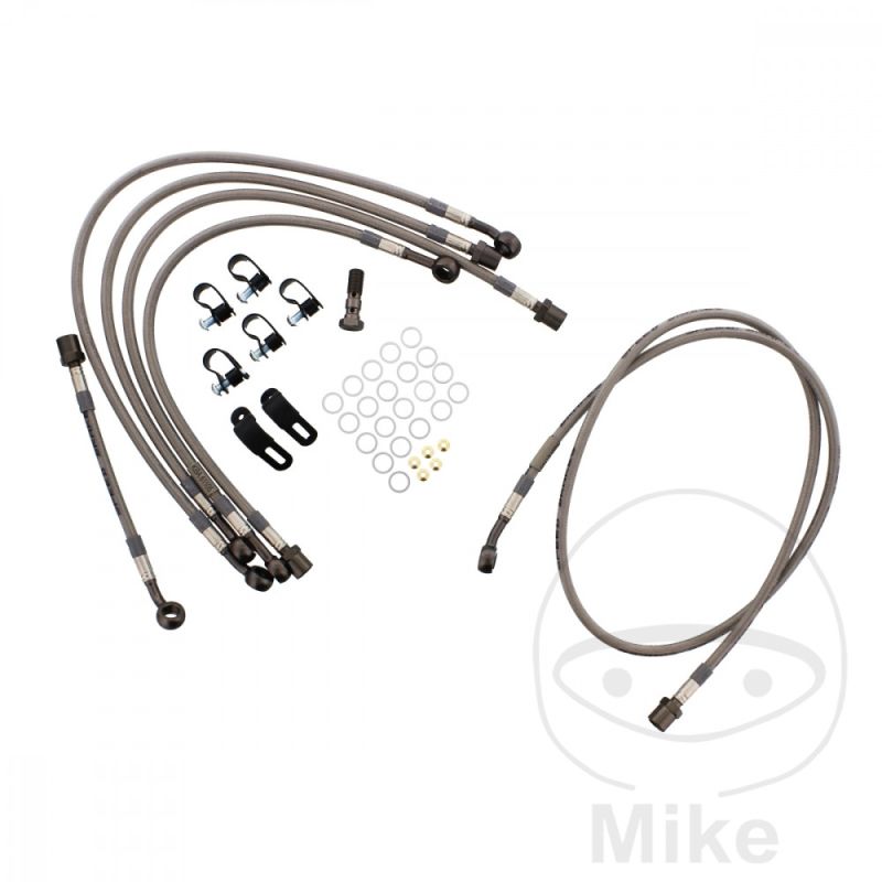 Kit Latiguillos de Freno Metálicos Antracita 6 Piezas | Motos Camaral