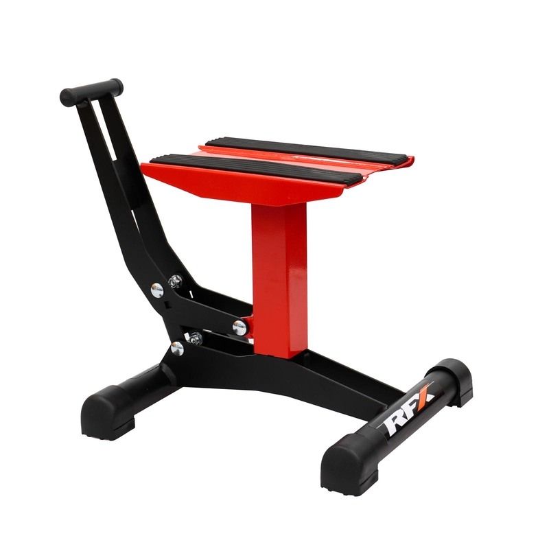 Caballete elevable RFX Pro Series Xtreme de un solo pilar H - Rojo - motoscamaralweb.com