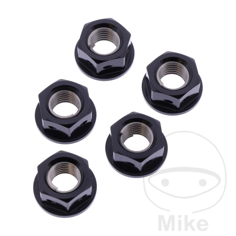 Juego Tuercas Corona JMP M10x1.25 Alu Negro | Motos Camaral