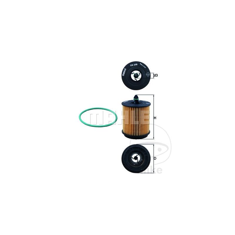 Filtro de Aceite OX258D Mahle 3106499 | Motos Camaral