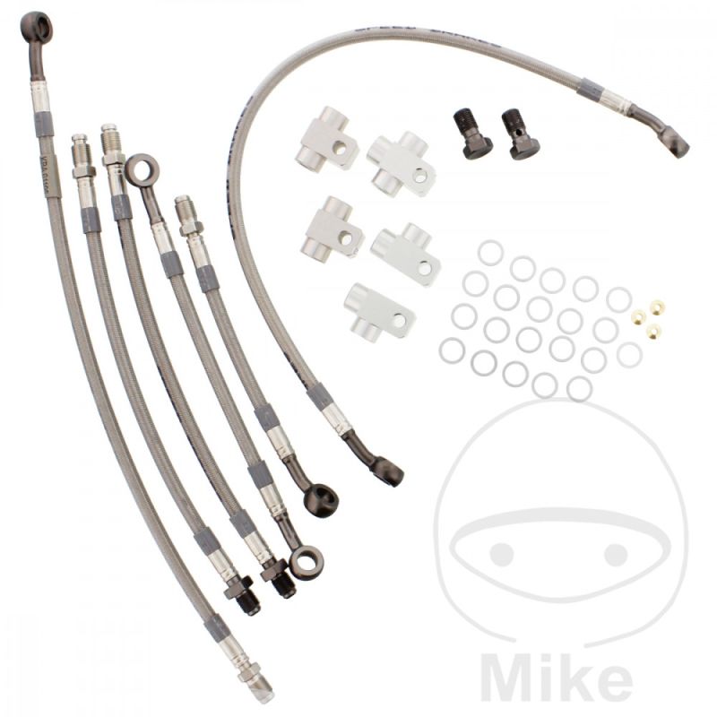 Latiguillo de Freno Metálico Kit 6 Piezas Antracita | Motos Camaral