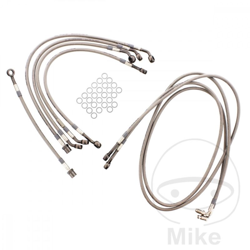 Kit Latiguillos de Freno Metálicos Antracita 7 Piezas | Motos Camaral