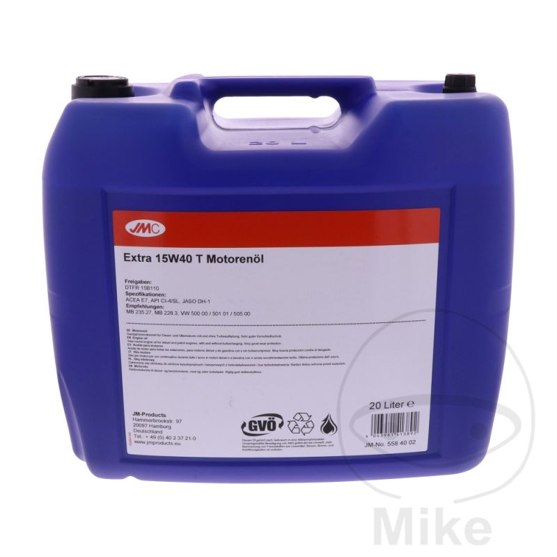 Aceite Motor 15W40 T 20 Litros JMC Extra | Motos Camaral