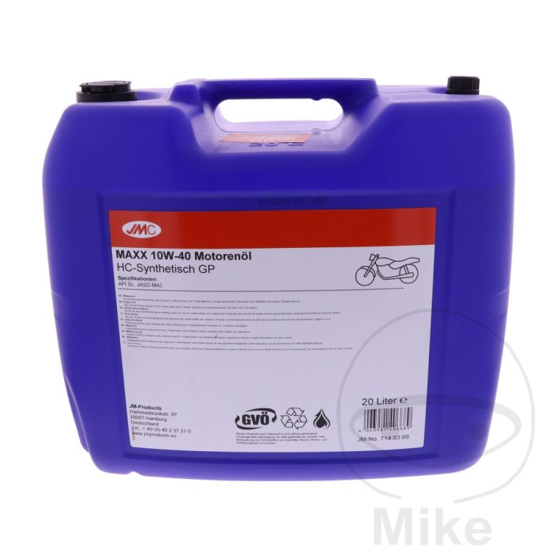 Aceite Motor 10W40 4T JMC Maxx 20L | Semisintético | Motos Camaral