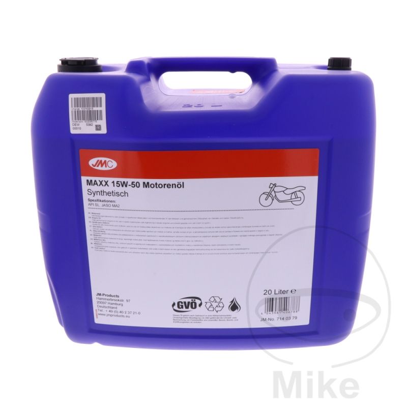 Aceite Motor 15W50 4T JMC Maxx Sintético 20L | Motos Camaral