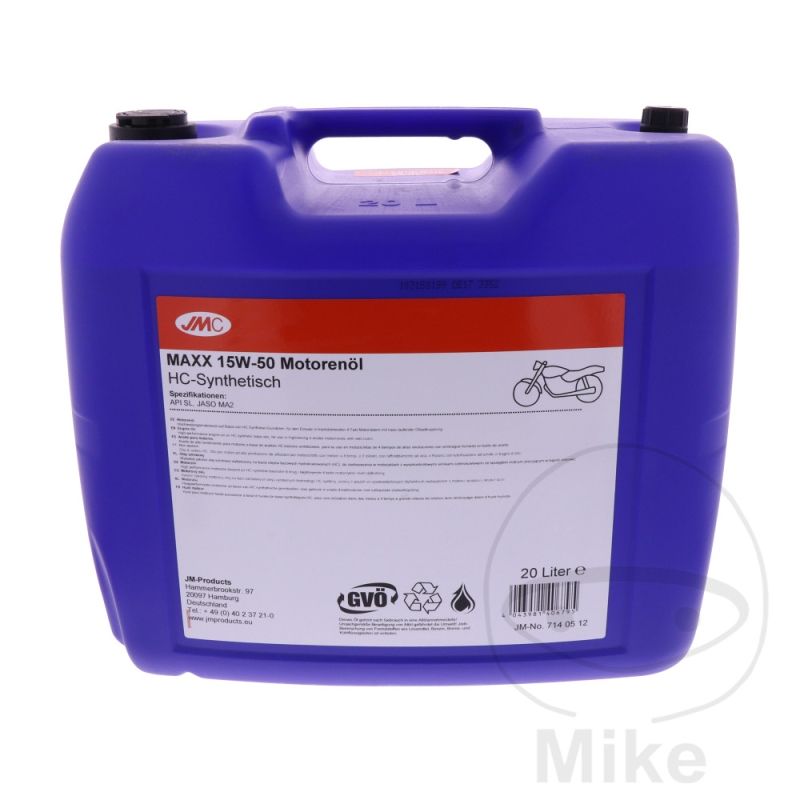 Aceite Motor 15W50 4T JMC Maxx Sintético 20L | Motos Camaral