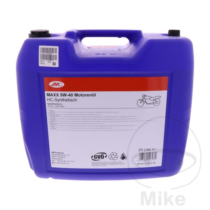 Aceite Motor 5W40 4T JMC Maxx Sintético 20L | Motos Camaral