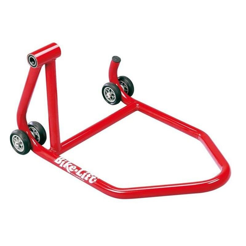 Caballete trasero para basculantes monobrazo BIKE LIFT izquierdo rojo - RS-16 - motoscamaralweb.com