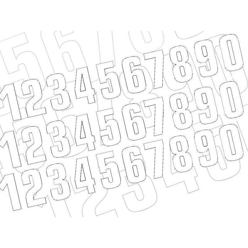 Numeros de carrera blanco - Pack de 3 Pcs Blackbird PVC 5048/10/0 - motoscamaralweb.com
