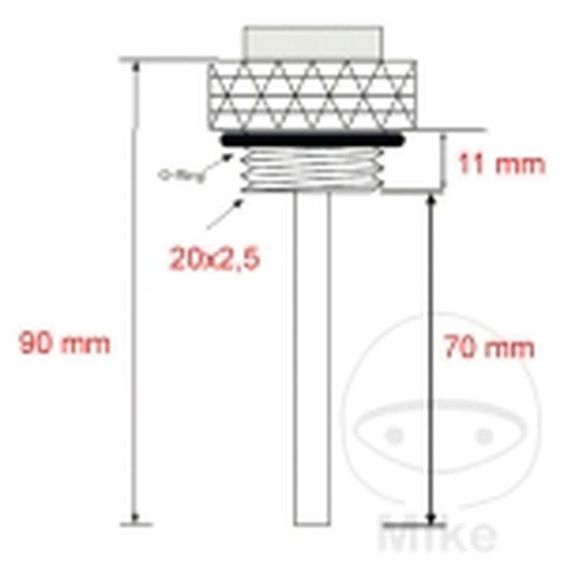 Indicador Temperatura Aceite JMP 20x2.5mm | Motos Camaral