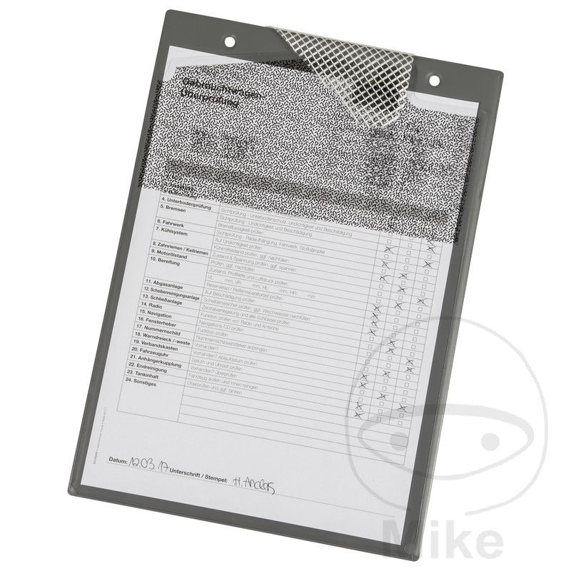Portapapeles A4 Gris con Compartimento para Llaves | Motos Camaral