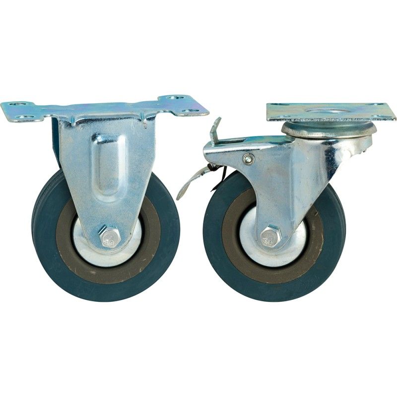 RUEDA FIJA SIN FRENO + RUEDA MÓVIL CON FRENO GROWAY- motoscamaralweb.c