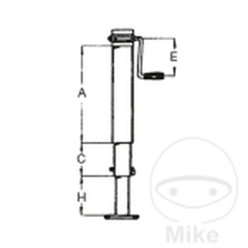 Pie de apoyo M KURBEL VK70MM | Recambios Remolque | Motos Camaral