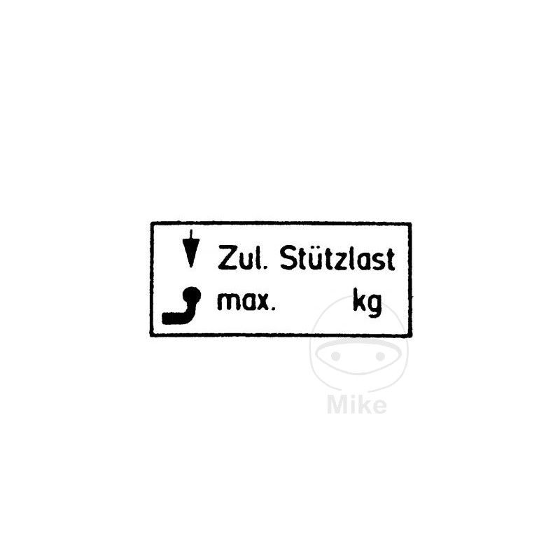 Stuetzlaschild Remolque 50kg 65x30mm | Motos Camaral