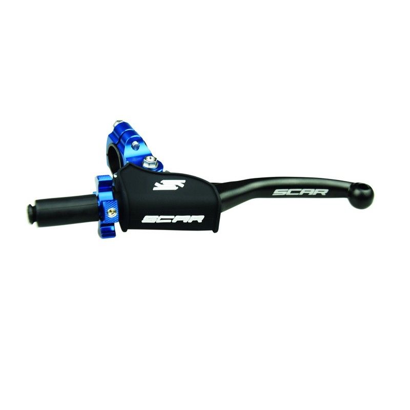 Maneta SCAR plegable + soporte universal. ajuste color azul - motoscamaralweb.com