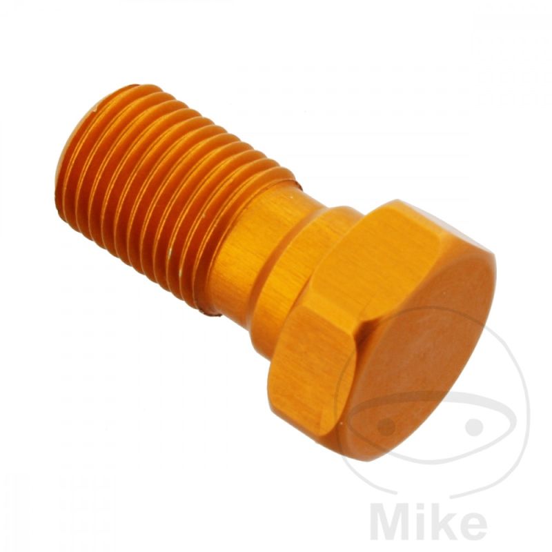 Tornillo Banjo Simple M10x1 Aluminio Naranja | Motos Camaral
