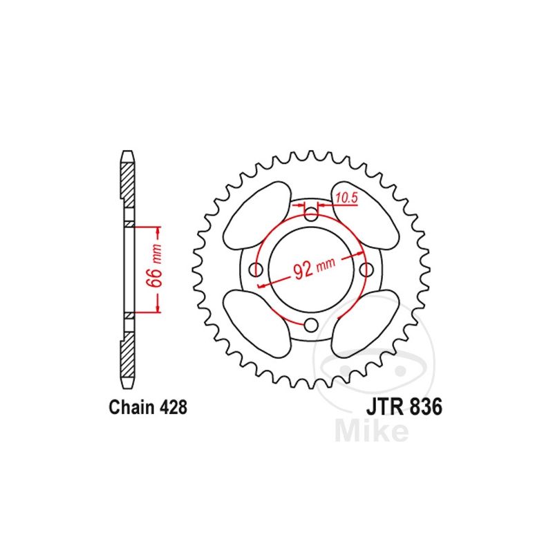 Corona 39 Dientes Paso 428 | Recambio Moto | Motos Camaral