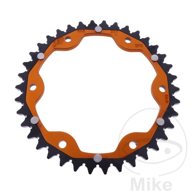 Corona Dual ZF 38 Dientes Paso 525 Naranja | Motos Camaral