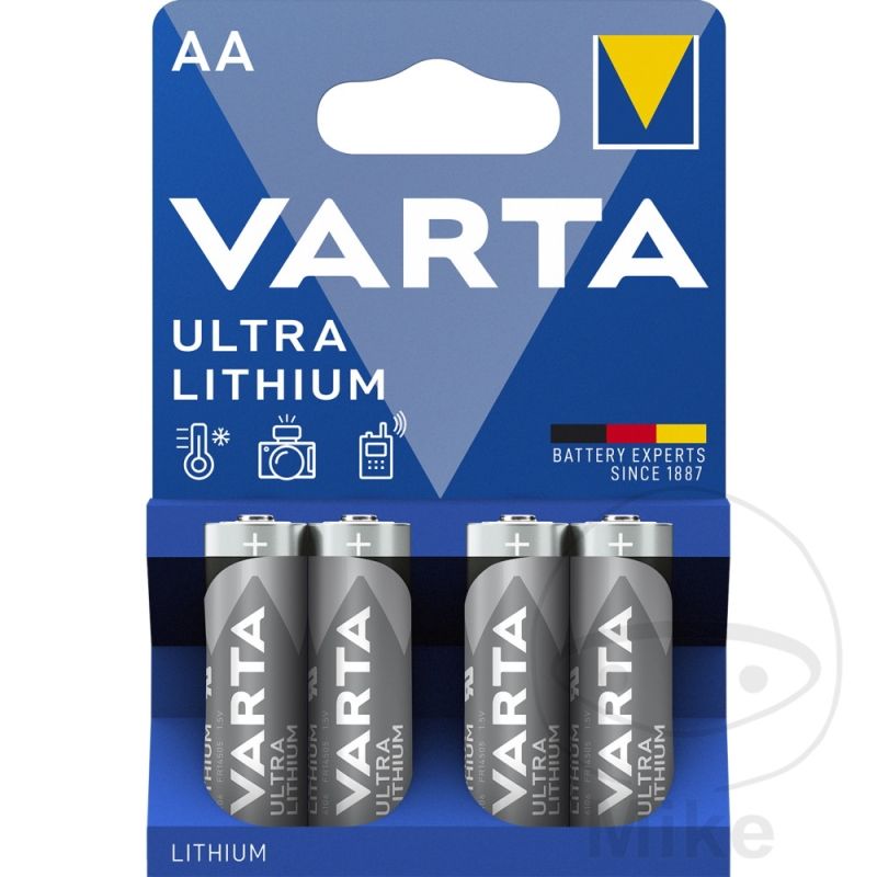 Pilas Mignon AA Ultra Litio 4 uds | Varta | Motos Camaral