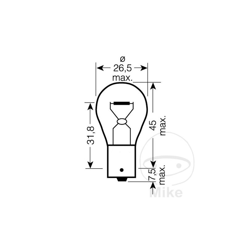 Bombilla 12V 21W BA15S Osram 2 Piezas JMP | Motos Camaral