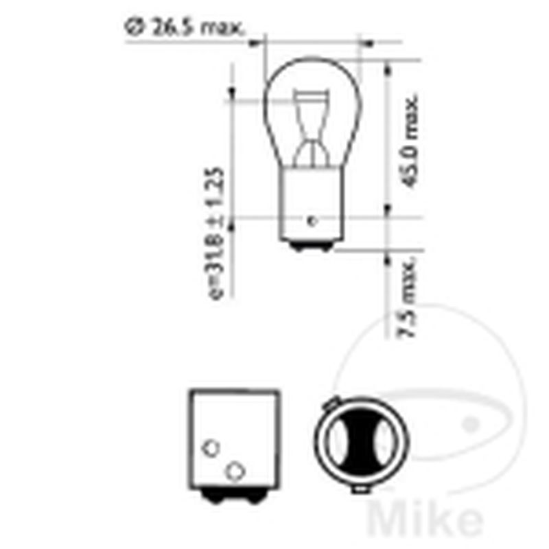 Bombilla 12V 21/5W PR21/5W BAW15d | Motos Camaral