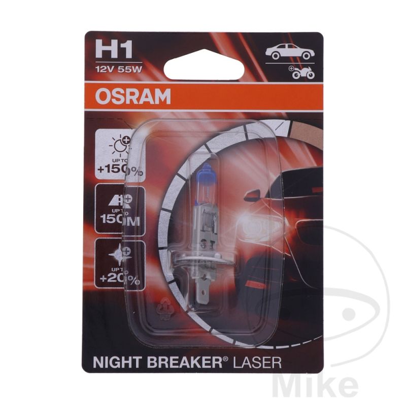 Bombilla H1 12V 55W Night Breaker Laser | Osram | Motos Camaral