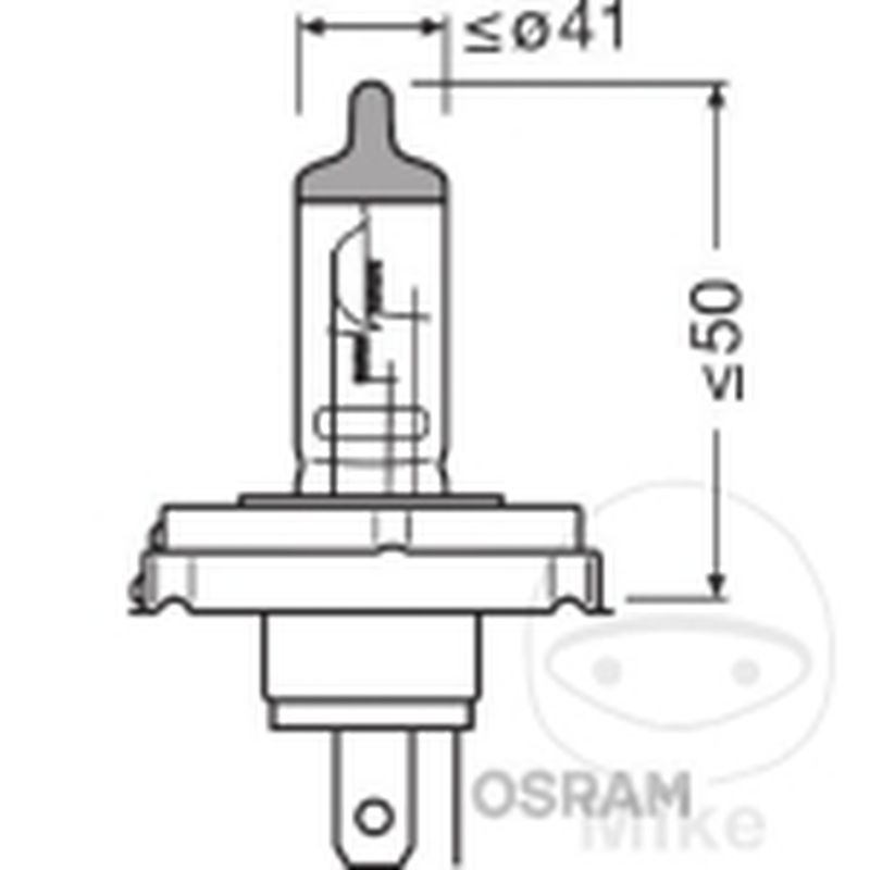 Bombilla 12V 45/40W Osram R2 P45T | Motos Camaral