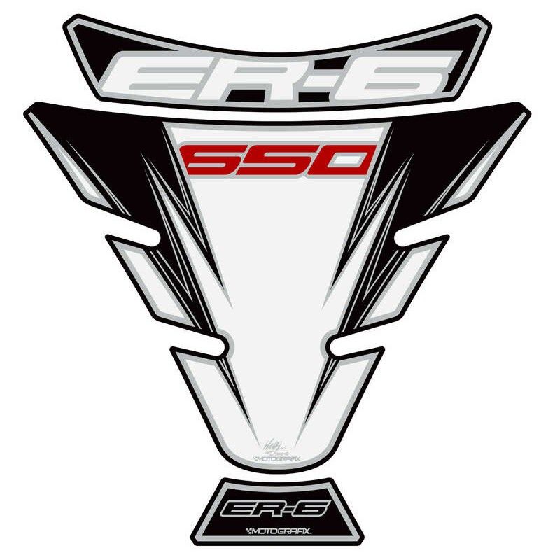 Protector de depósito Motografix Kawasaki ER6F 3 piezas blanco - motoscamaralweb.com