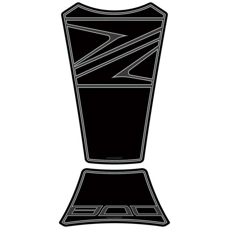 Protector de depósito Motografix Kawasaki Z800 2 piezas negro - motoscamaralweb.com