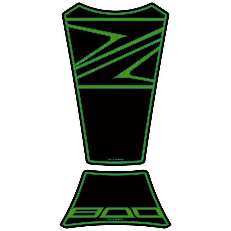 Protector de depósito Motografix Kawasaki Z800 2 piezas negro/verde - motoscamaralweb.com