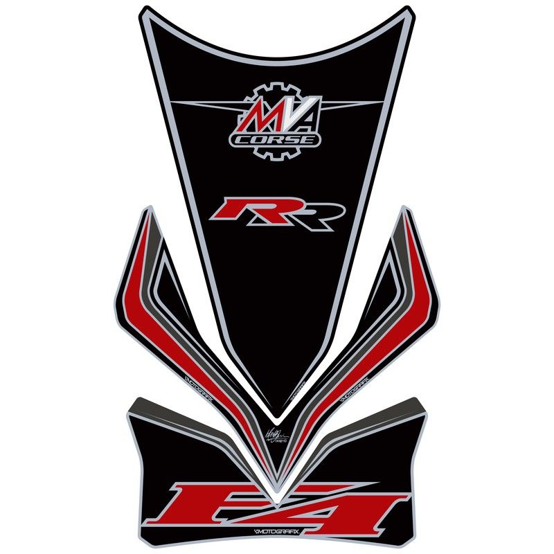 Protector de depósito Motografix MV AGUSTA F4RR 3 piezas negro - motoscamaralweb.com