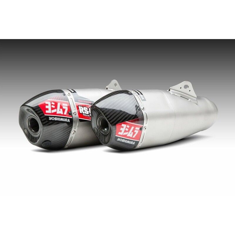 Silencioso izquierdo de acero inoxidable Yoshimura. para escape RS-9. Honda CRF450R/RX - motoscamaralweb.com