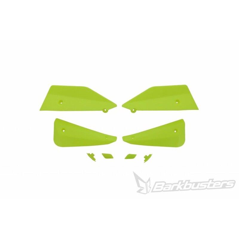 Kit de deflectores y conectores Barkbusters SABRE Color amarillo Hiviz - motoscamaralweb.com