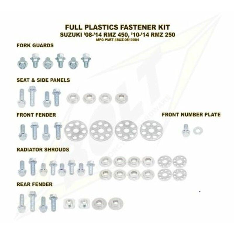 Kit tornillería de plástica Bolt 08-13 RMZ450 10-13 RMZ250 - motoscamaralweb.com