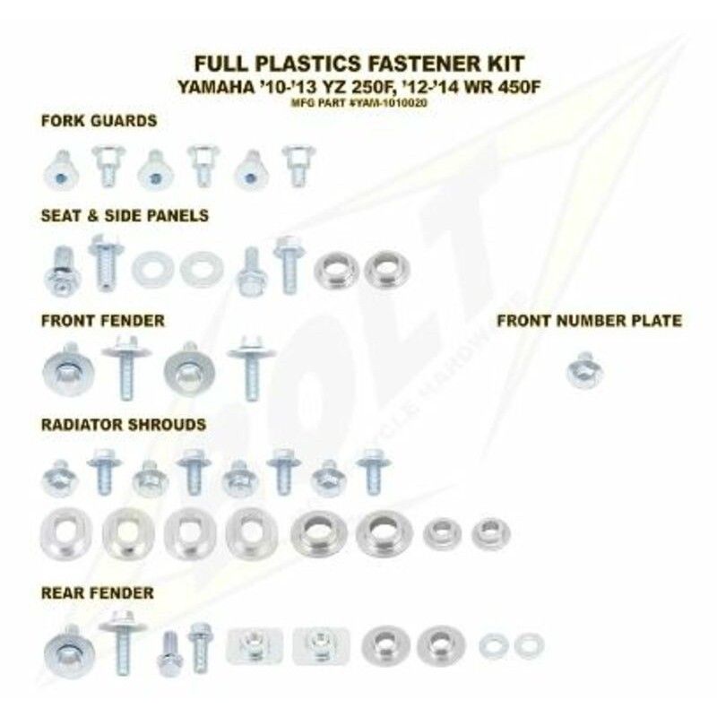 Kit tornillería de plástica Bolt 10-13 YZ250F 12-13 WR450F - motoscamaralweb.com