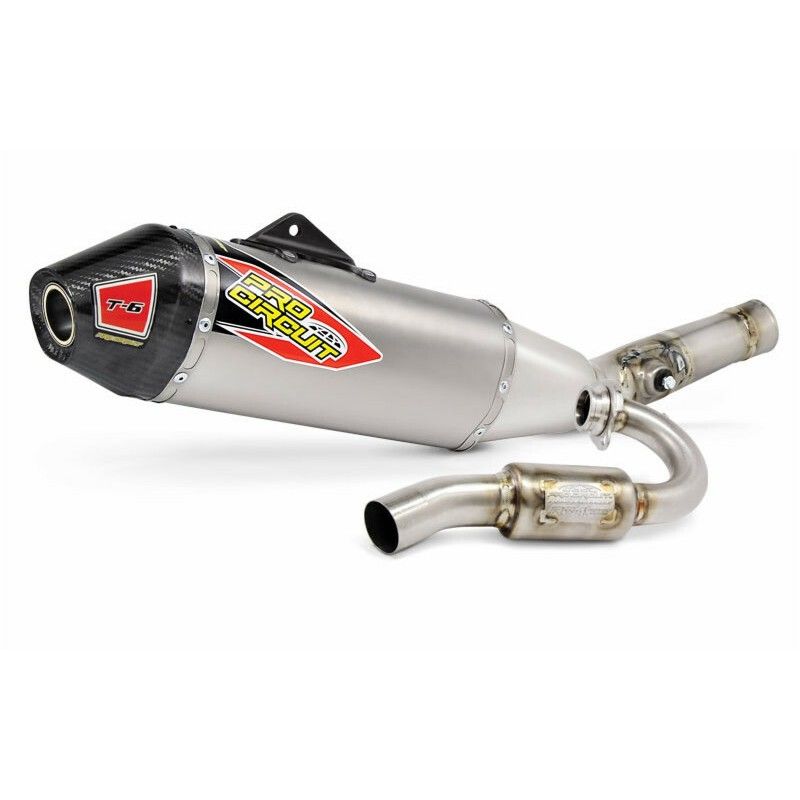 Linea completa escape Pro Circuit T-6 KTM SX-F250: acero inox. Silencioso de titanio - motoscamaralweb.com