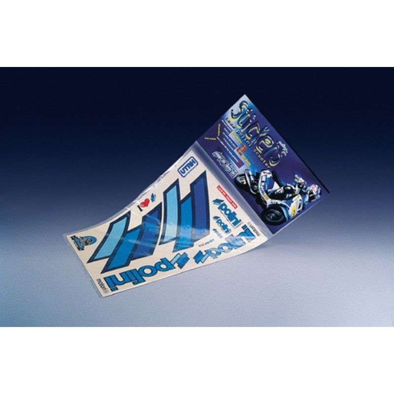 ADHESIVOS TEAM POLINI SCOOTER AZUL (225030) - motoscamaralweb.com