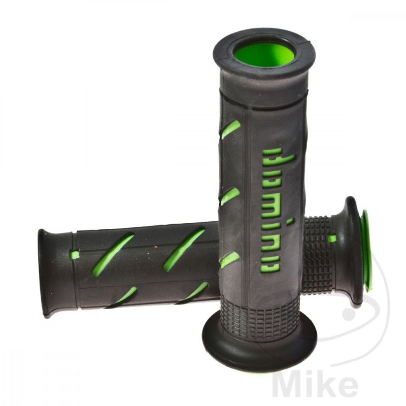 Puños Domino A250 Negro/Verde Abiertos | Motos Camaral