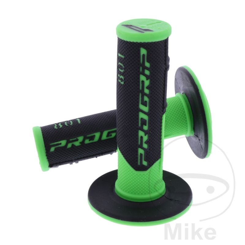 Puños Moto 801 Fluorescente Verde/Negro Cerrados | Motos Camaral