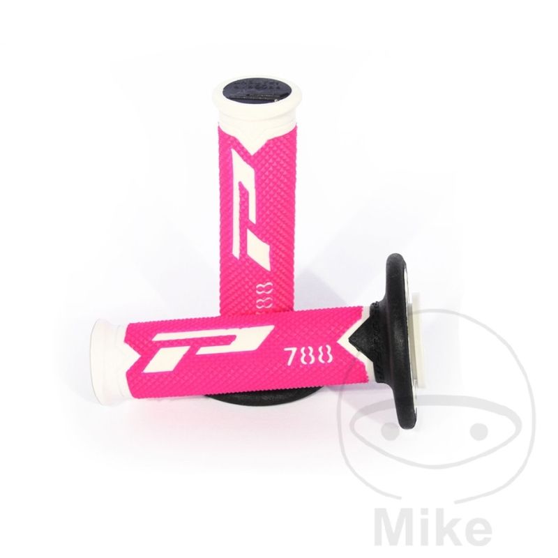 Puños Moto 788 Blanco Negro Rosa D.22/25mm | Motos Camaral