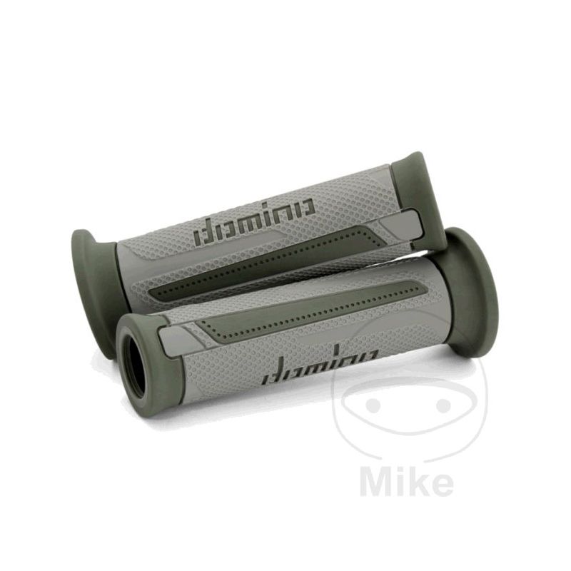 Puños A350 Gris/Verde Domino 22/26mm | Motos Camaral