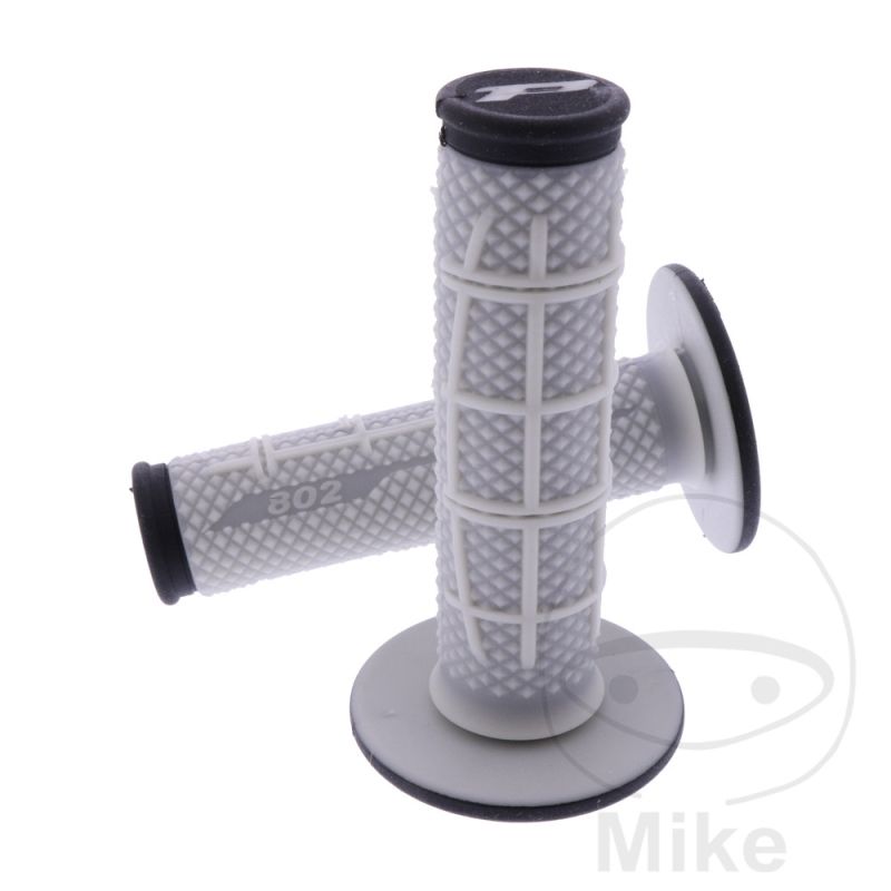 Puños 802 Carbón Negro/Blanco D.22/25mm | Motos Camaral