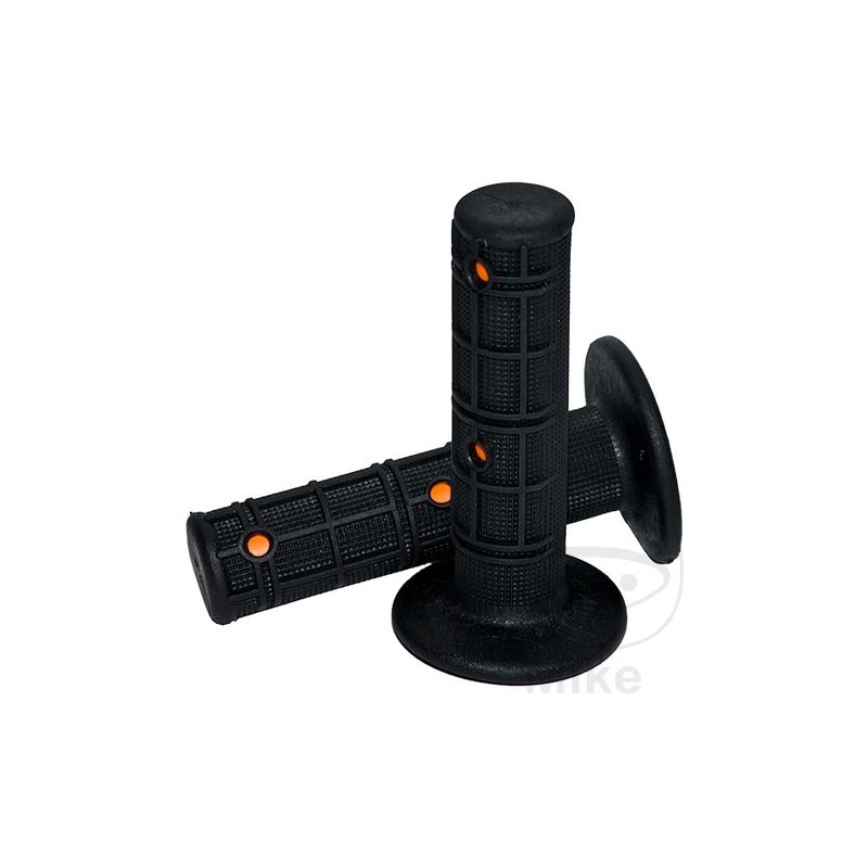 Puños Naranja/Negro D.22/25 mm Cerrados | Motos Camaral